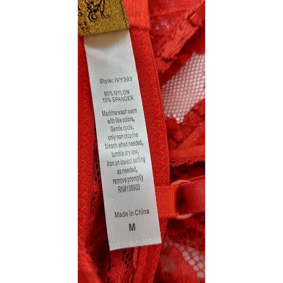 Just Sexy Lingerie Women's Size Medium Babydoll Red Keyhole Lace Nightie Panties - Picture 14 of 16